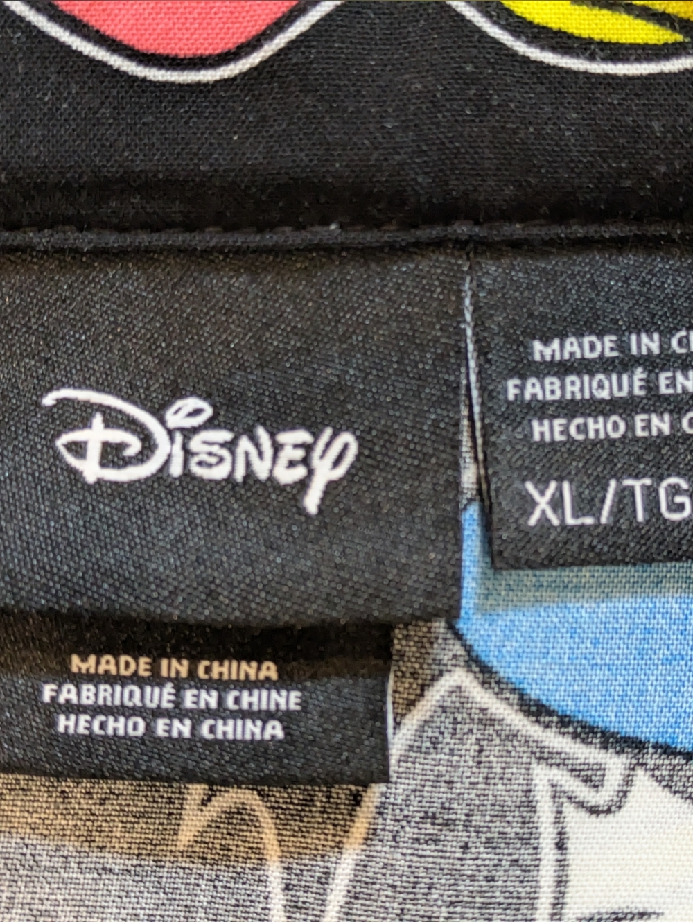 Disney All Over Print Shirt XL Mickey Goofy Pluto Donald Button Up Black - Picture 3 of 8